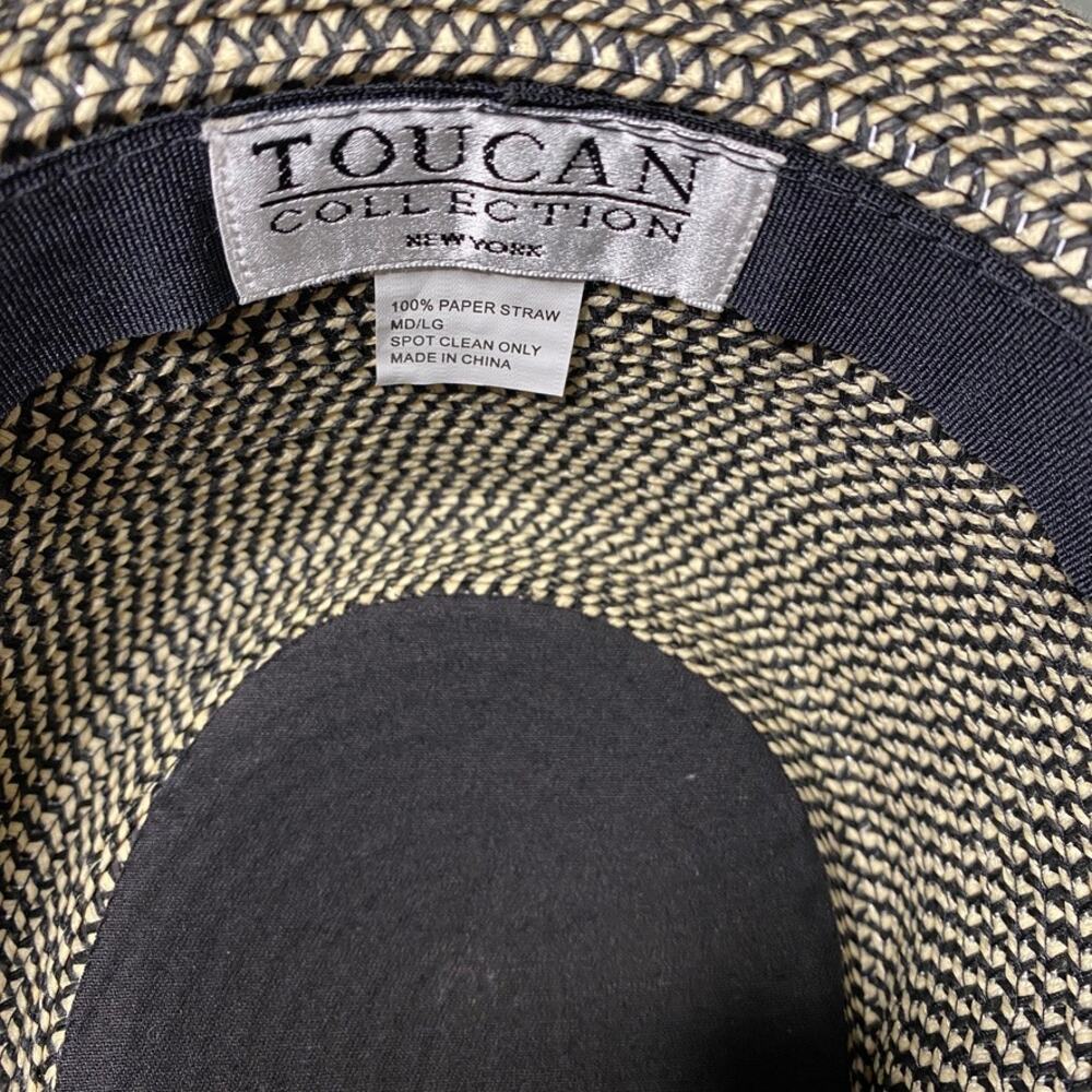 Toucan Collection Straw Boater Hat MD\LG Old Money French Girl Resort Retro Chic - Picture 8 of 9